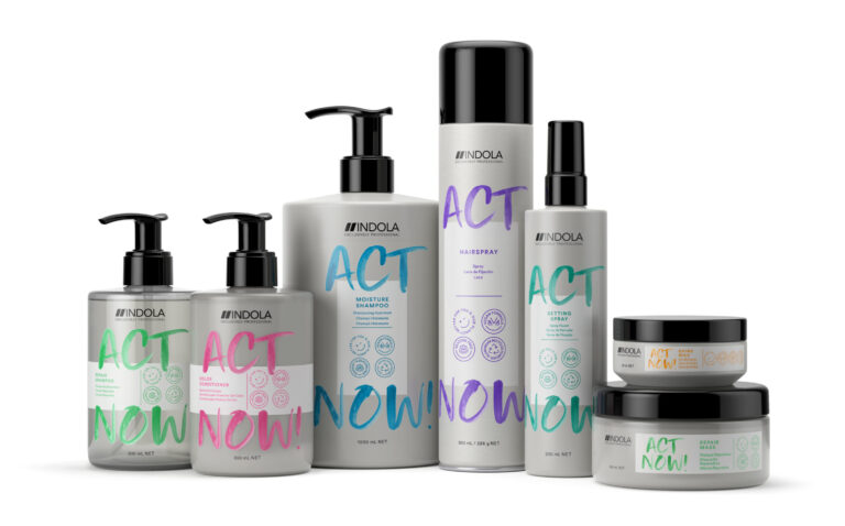 ACT NOW סדרת מוצרים חדשנית של מותג השיער הבינלאומי Indola  על בסיס טבעי באריזה ממוחזרת!